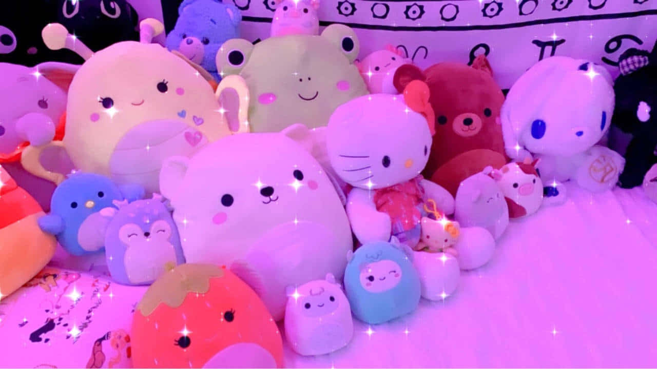 Hello Kitty And Squishmallow Characters Background