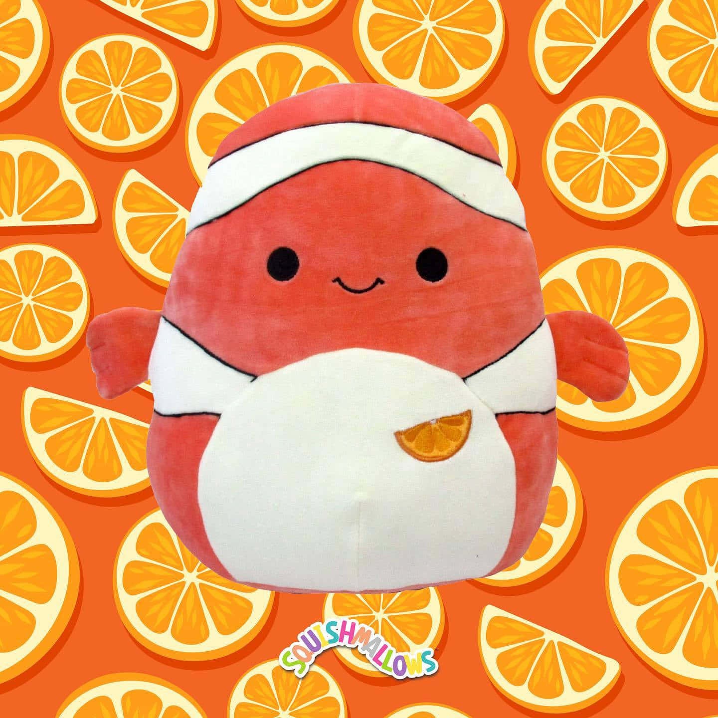 Nemo Squishmallow Orange Baggrund.