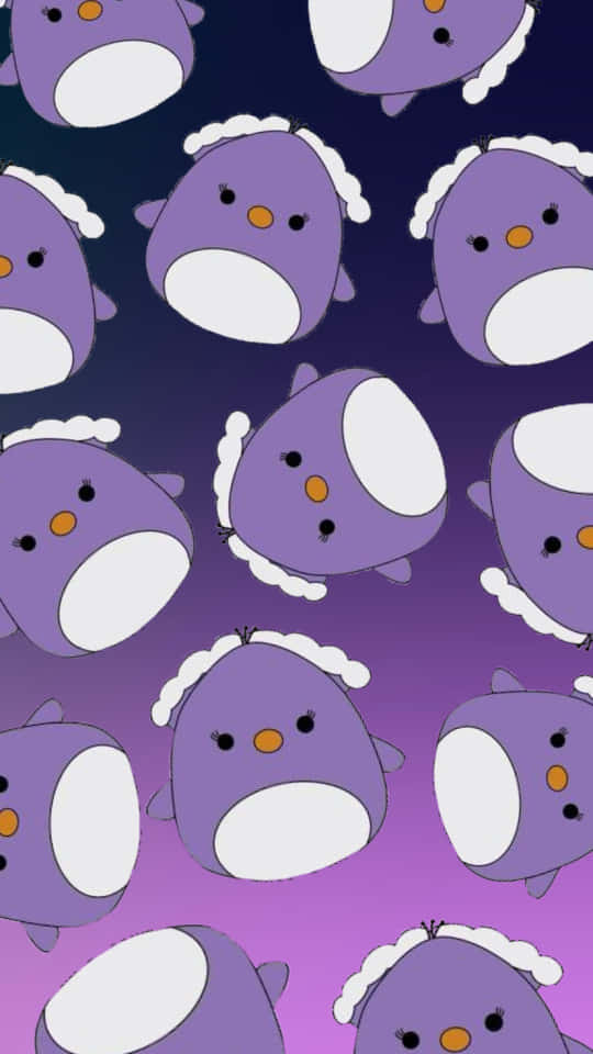 White And Violet Squishmallow Background