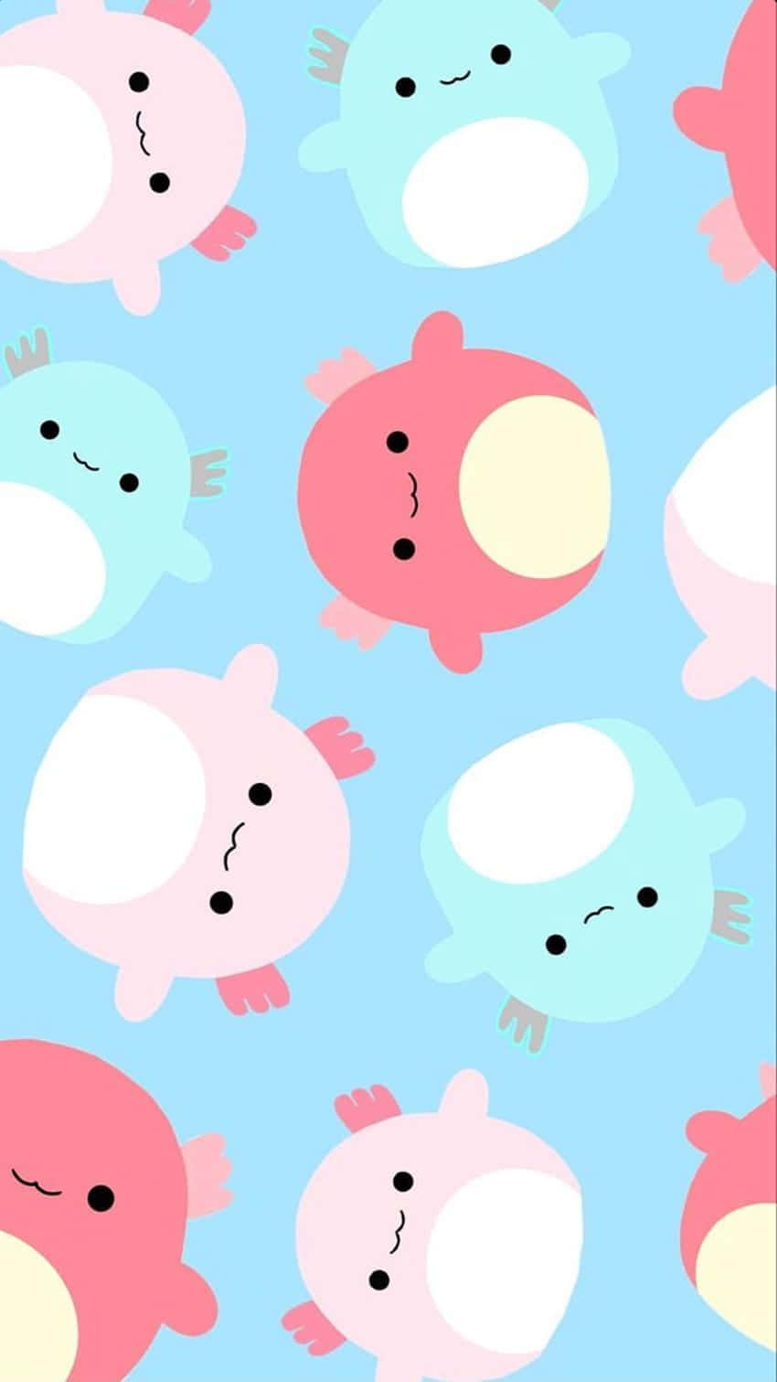 Collection of adorable Squishmallows on a vibrant background.
