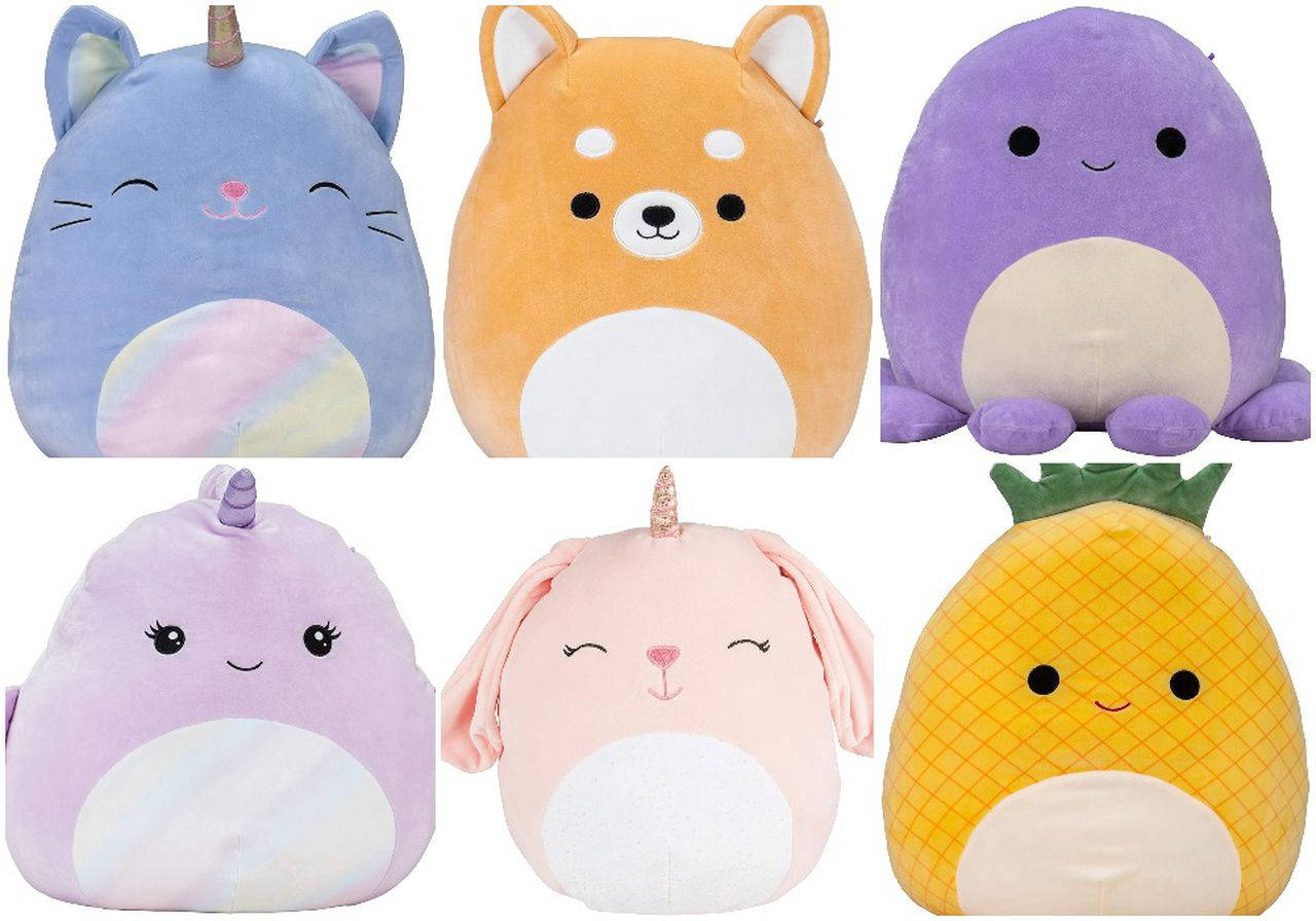 Squishmallows Characters Toy In White Wallpaper
