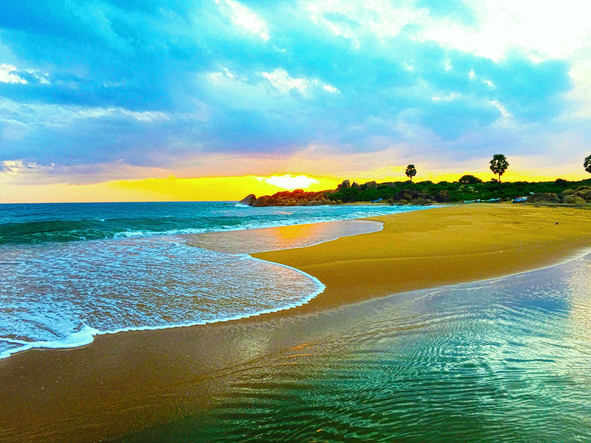Sri Lanka Arugam Bay Sunrise Background