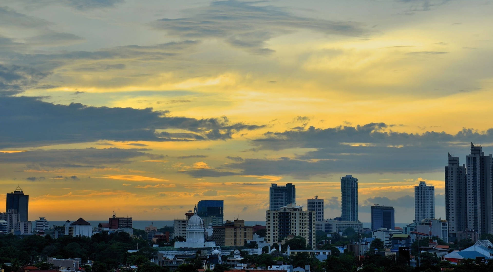 Sri Lanka Colombo City Sunrise Background