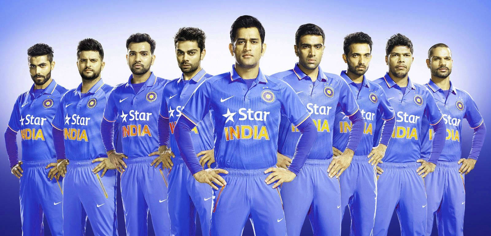 Sri Lanka cricket team i blå uniformer Wallpaper