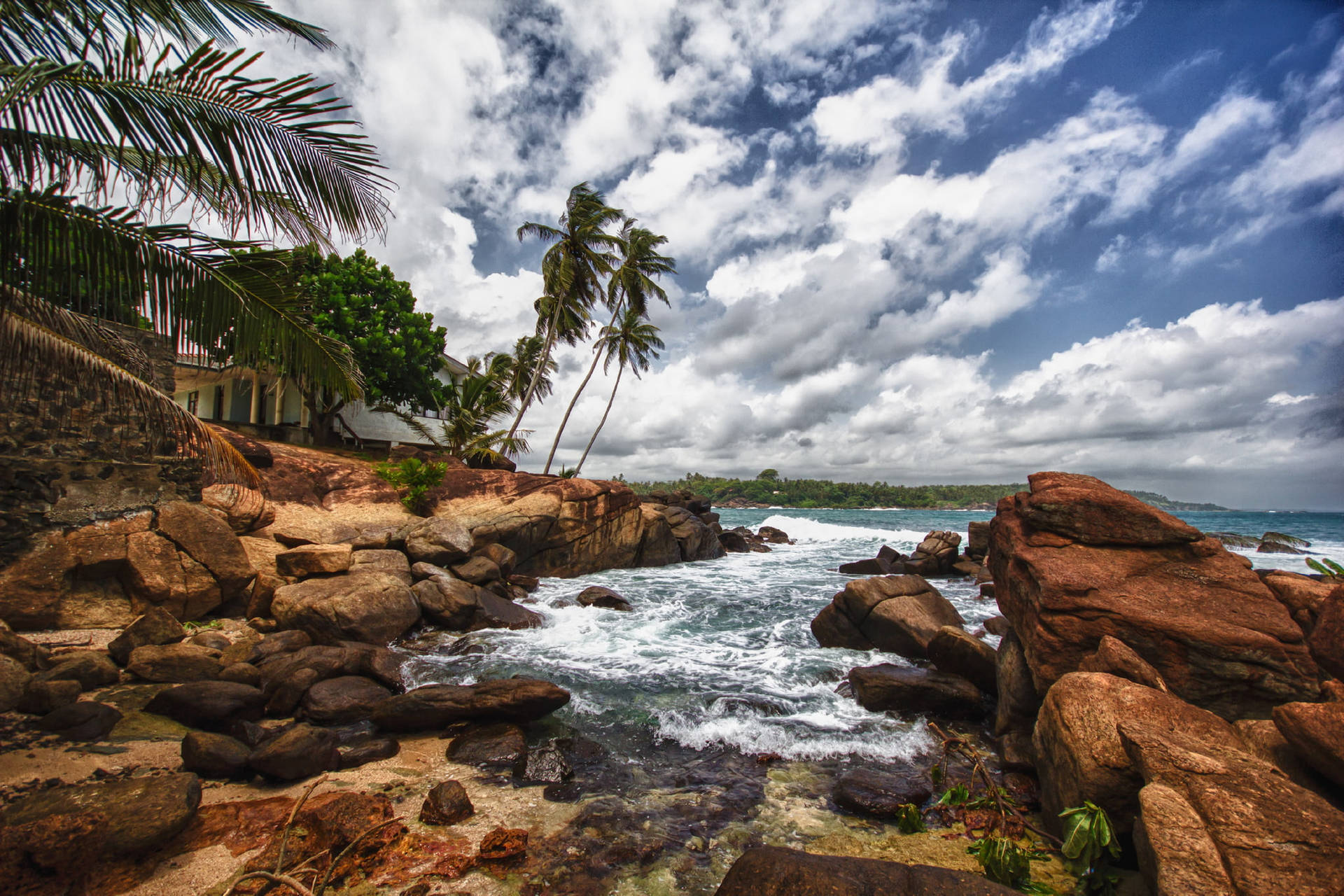 Sri Lanka Marawila Beach Rocks Picture