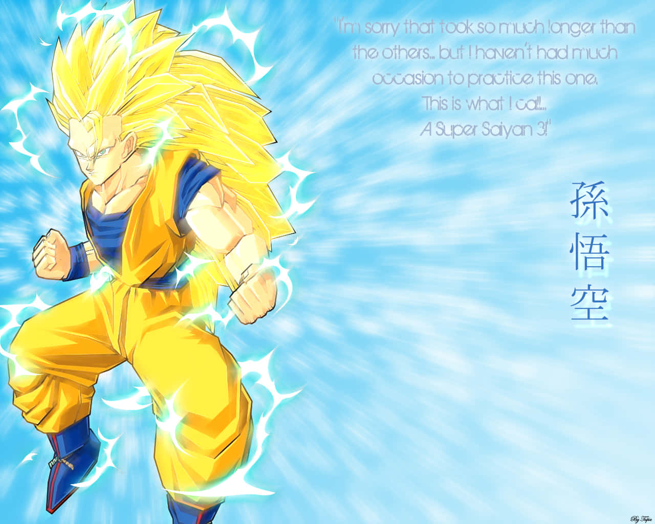 "Ready for Action! Super Saiyan 3 Goku" Wallpaper