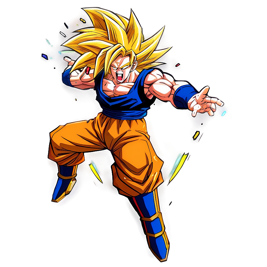 Ssj3 Goku In Action Png Ffw PNG