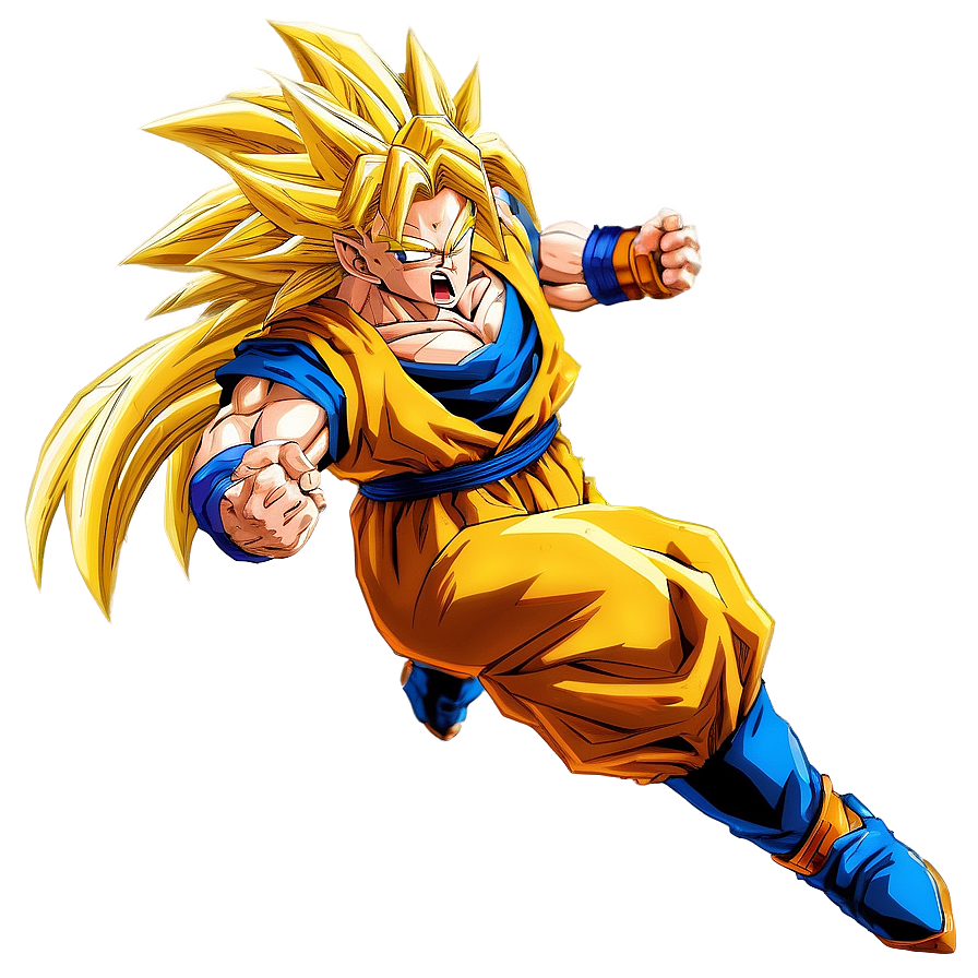 Ssj3 Goku In Action Png Men96 PNG