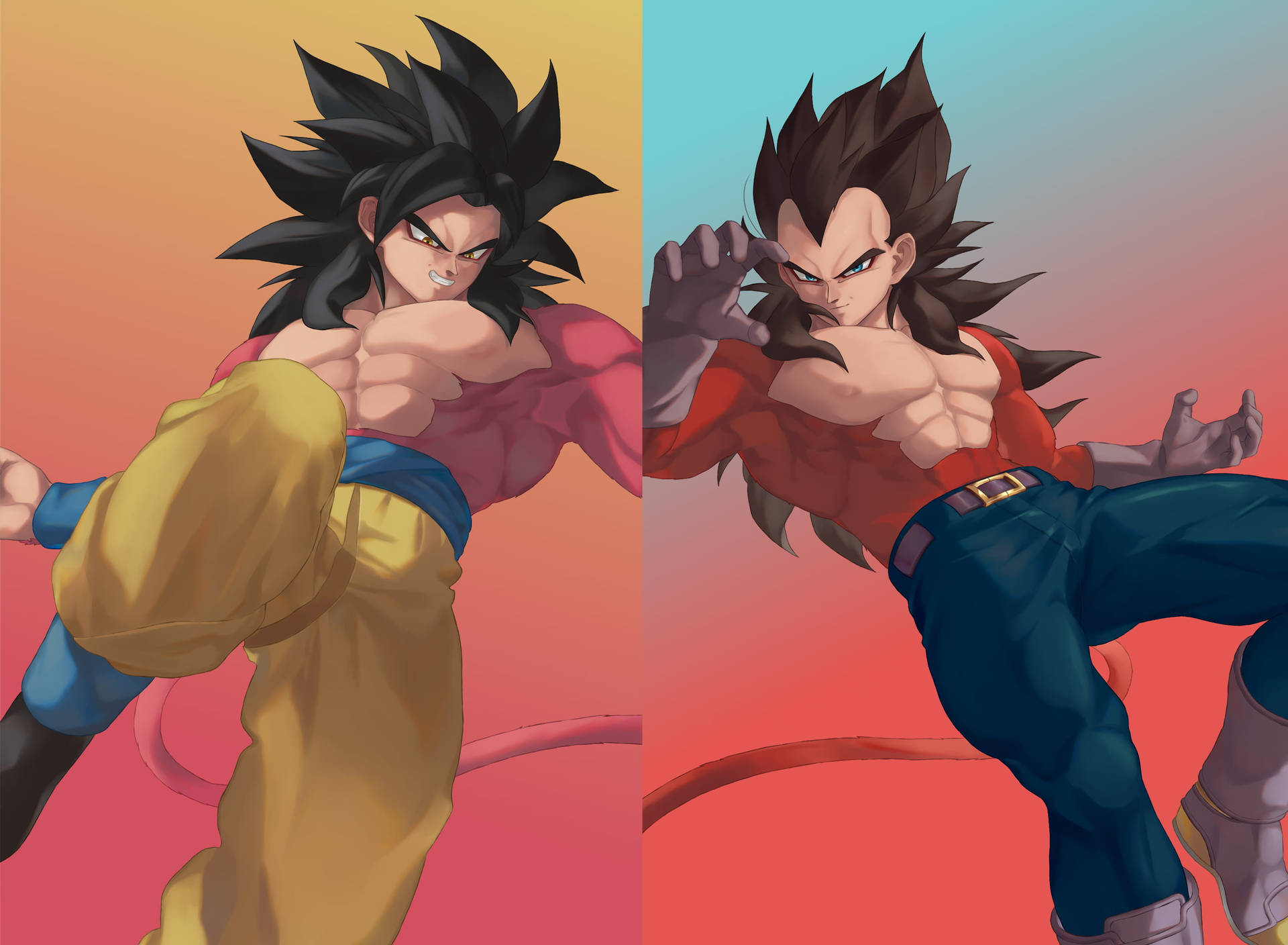 Download Ssj4 Goku And Vegeta Art Wallpaper 