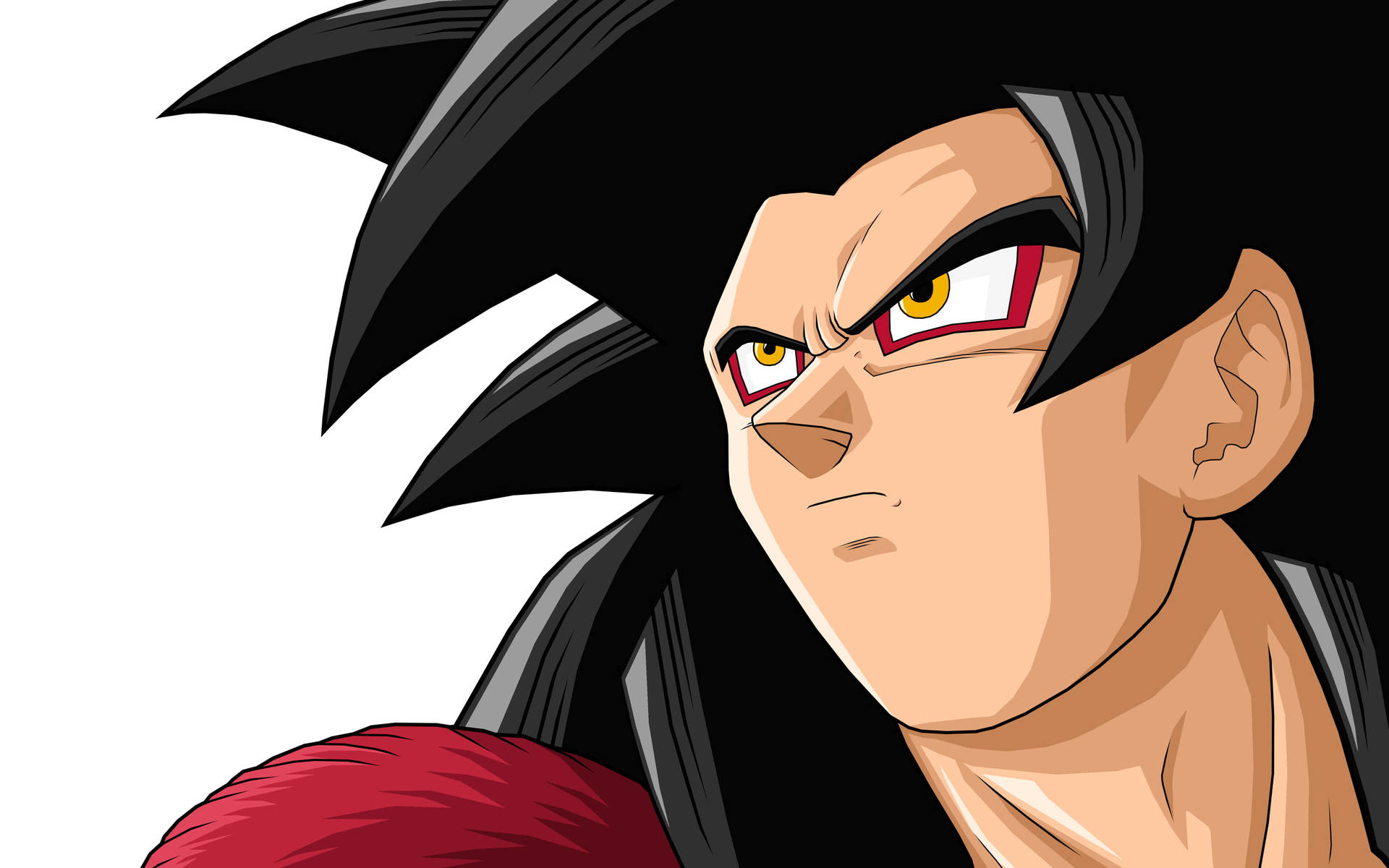 Ssj4 Goku med røde striber øjne Ultra Instinkt Tapet Wallpaper