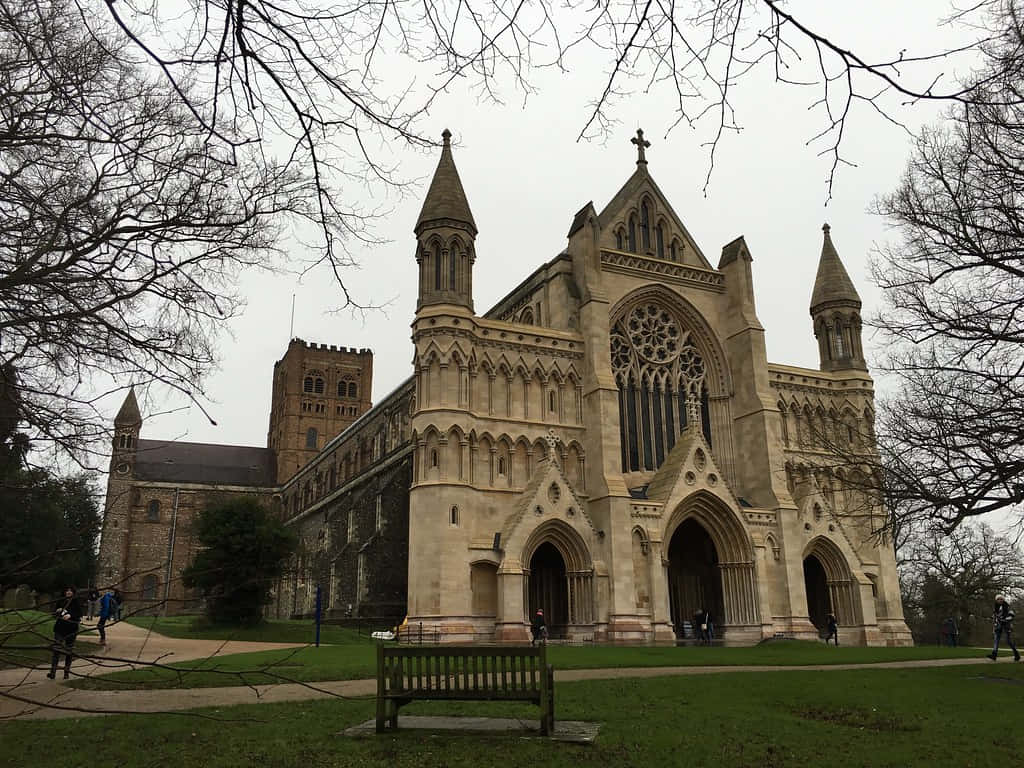 St Albans Cathedral Exterior View Wallpaper