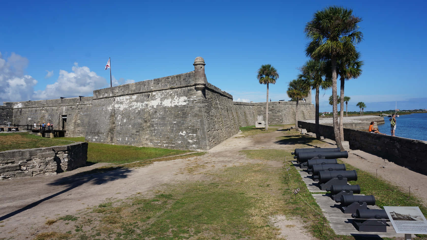 A Fort With Cannons And Palm Trees
