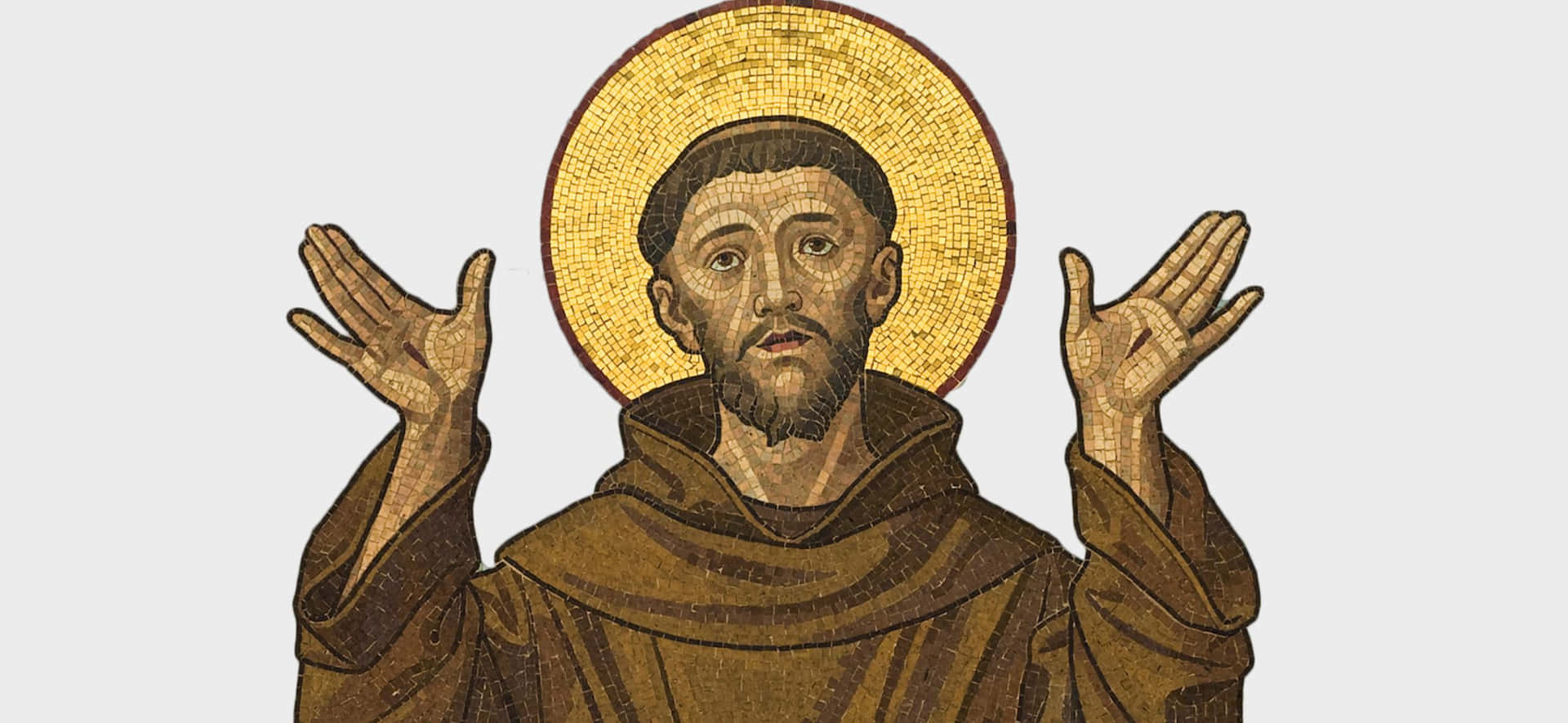 St Franciscus Van Assisi Mozaïek Kunst Achtergrond