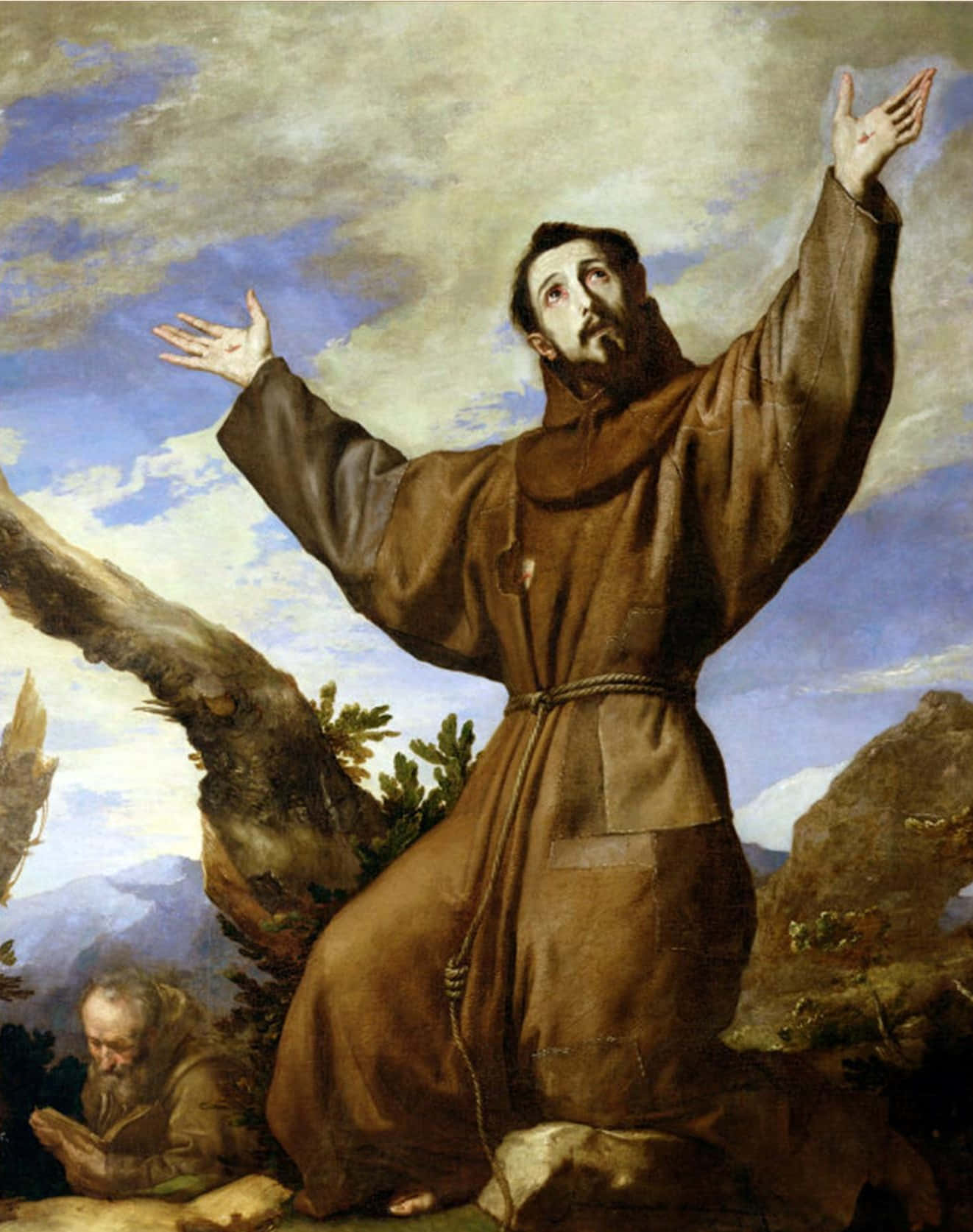 St. Franciscus Van Assisi In Extase Achtergrond