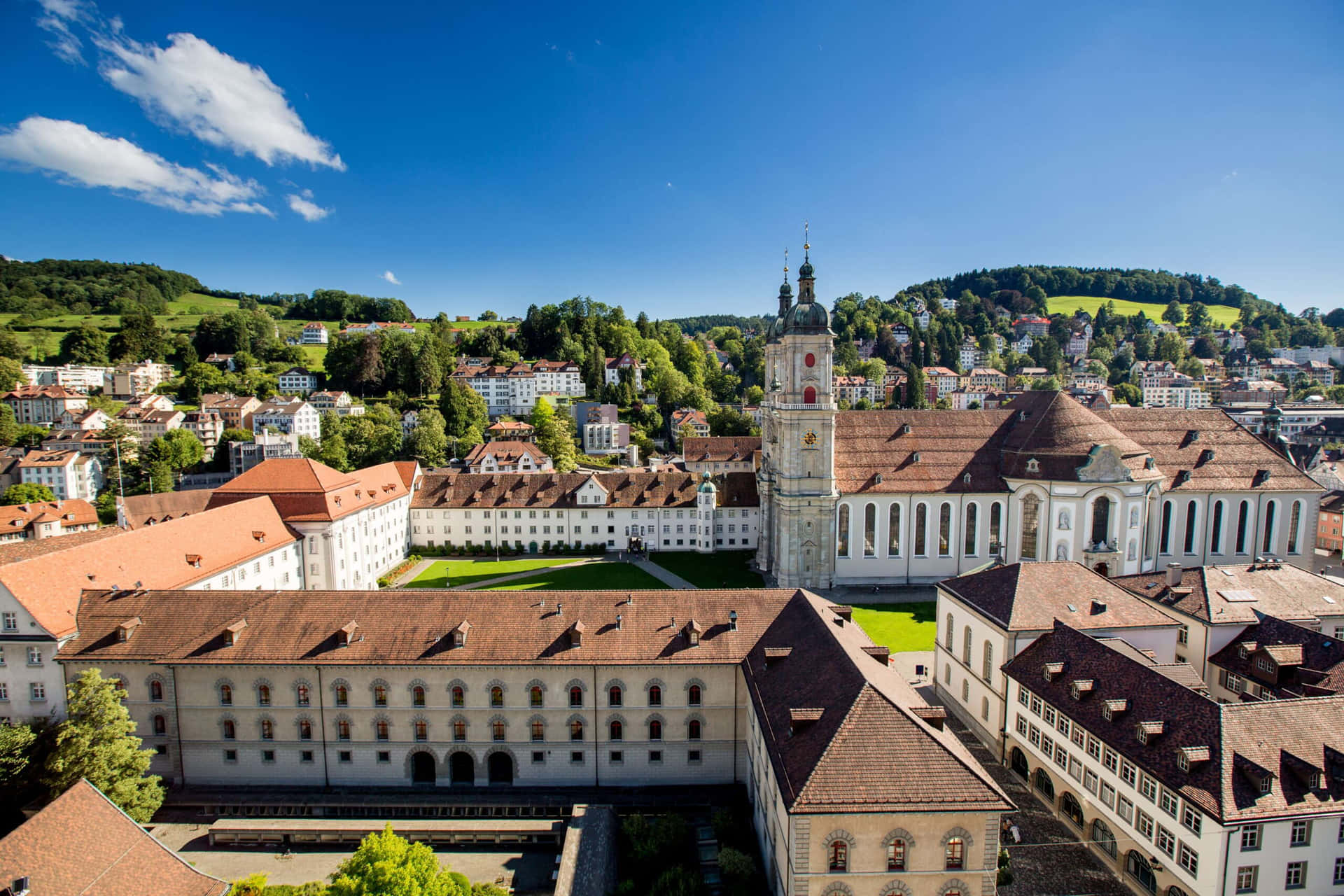 St Gallen Abbey Aerial View Wallpaper