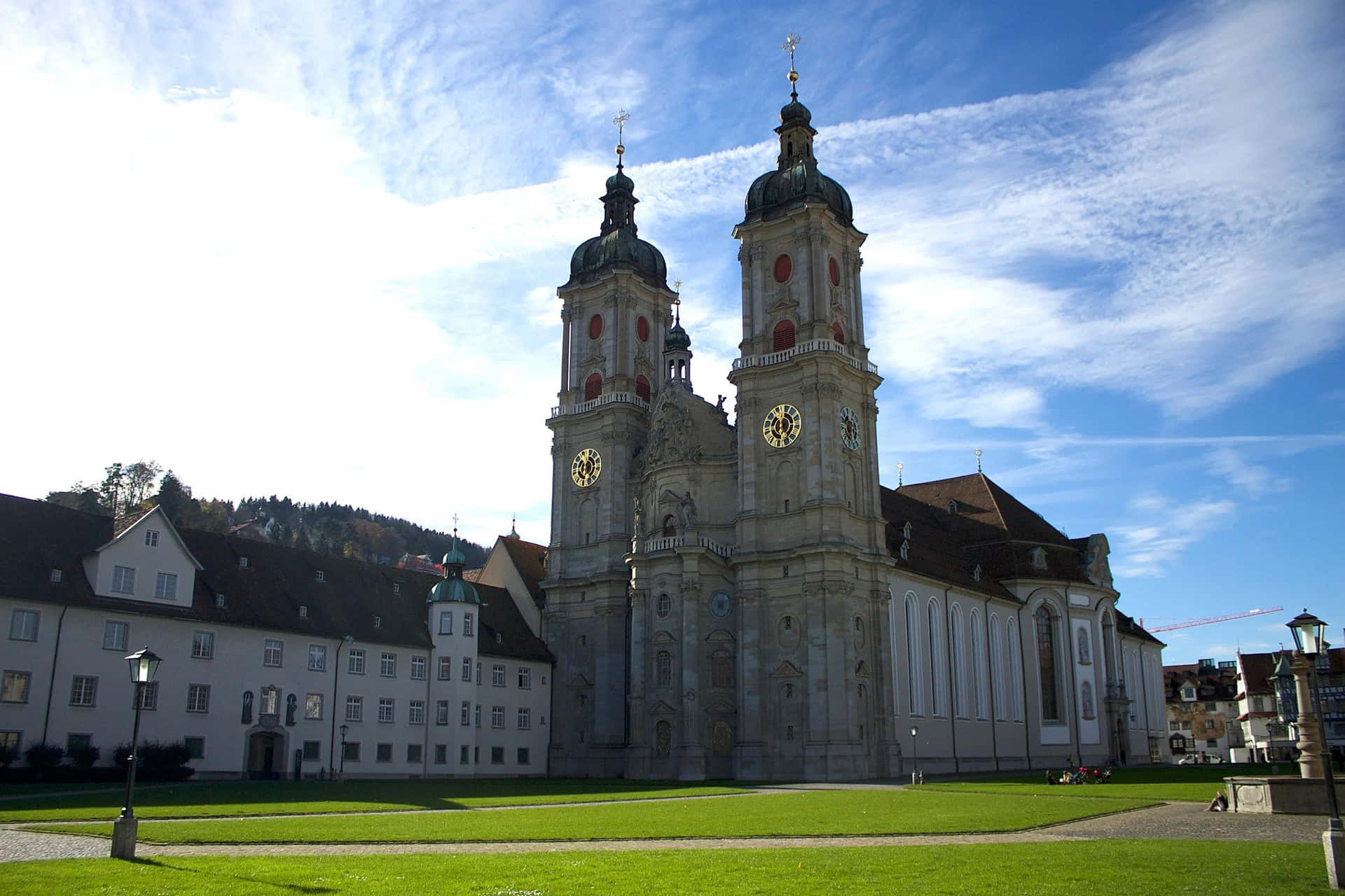 St Gallen Abbey Cathedral Sunny Day Wallpaper