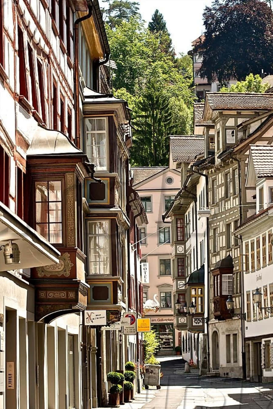 St Gallen Old Town Street View Wallpaper