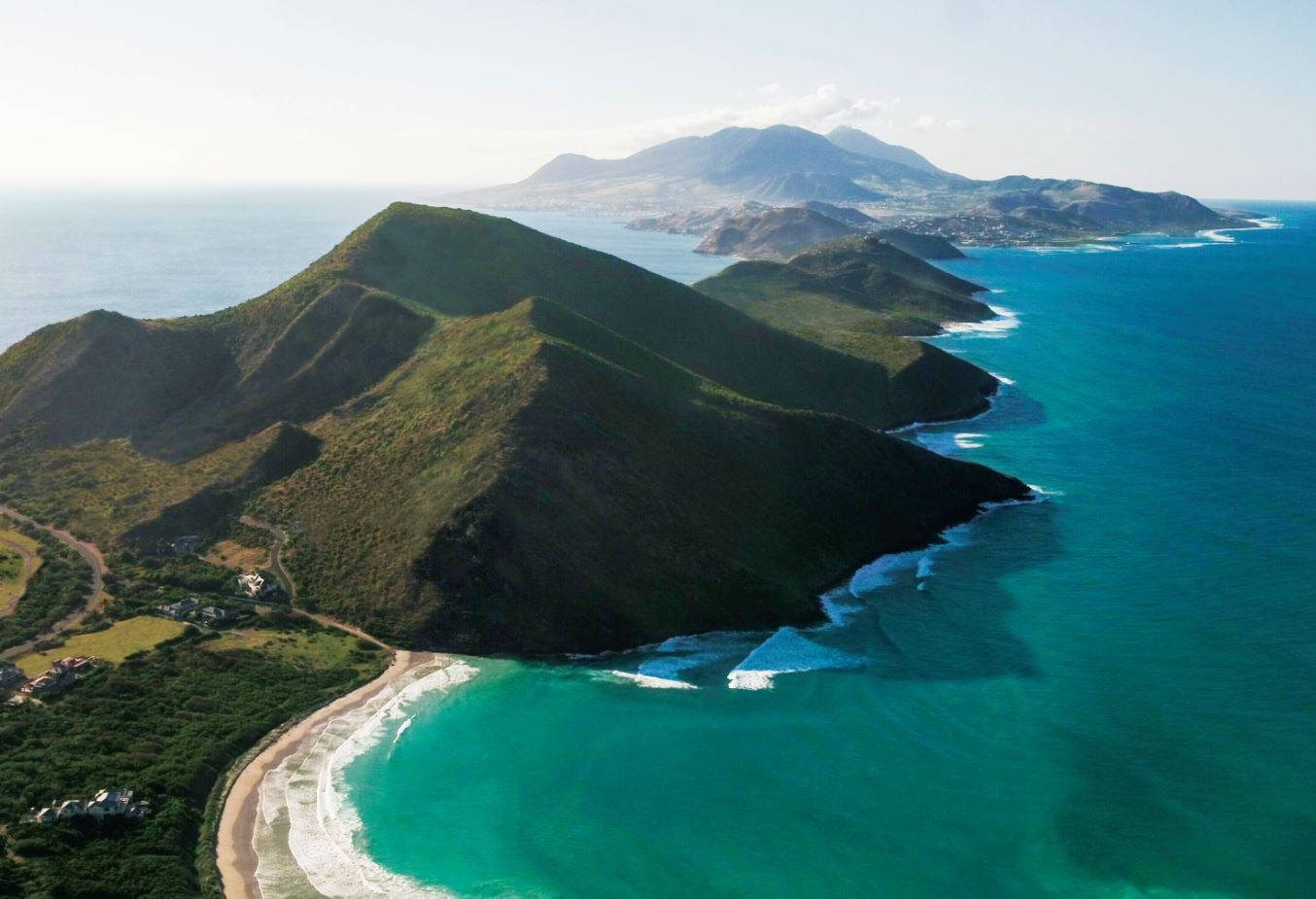 St Kitts And Nevis Mountain And Sea Wallpaper