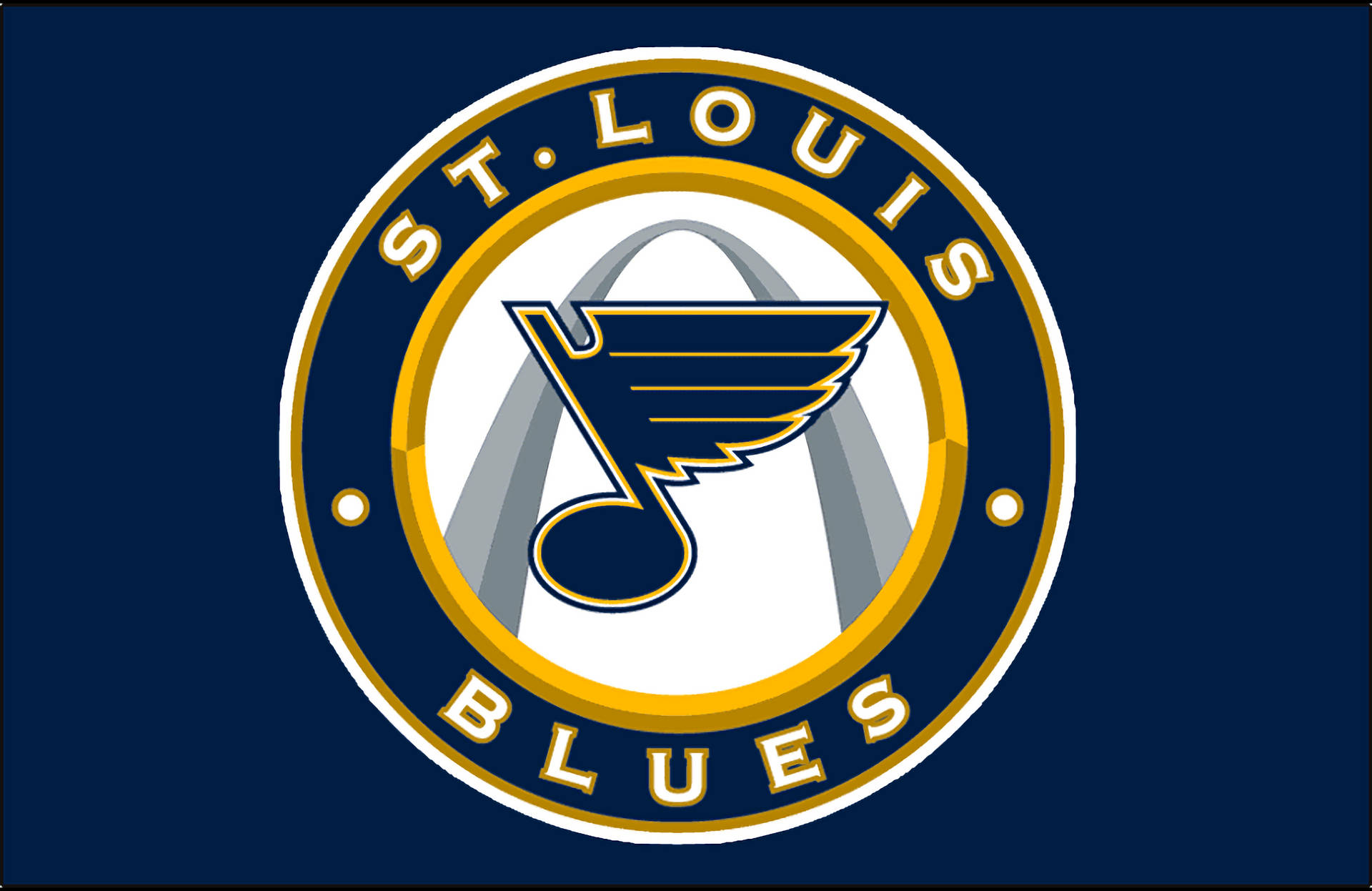 Stlouis Blues Cirkelformat Logotyp - (in Context Of Computer Or Mobile Wallpaper: St Louis Blues Cirkelformat Logotyp Som Bakgrundsbild) Wallpaper