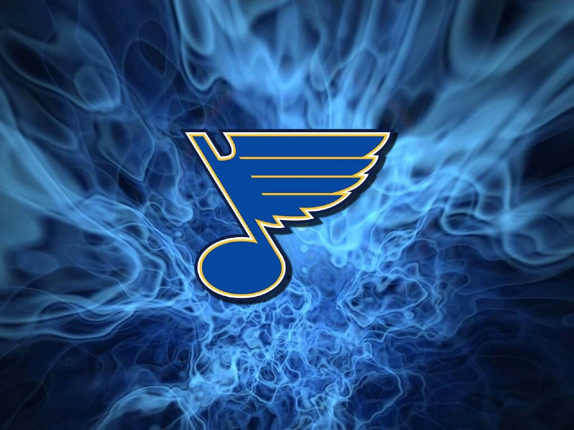 St Louis Blues Logo In Blue Flames Wallpaper
