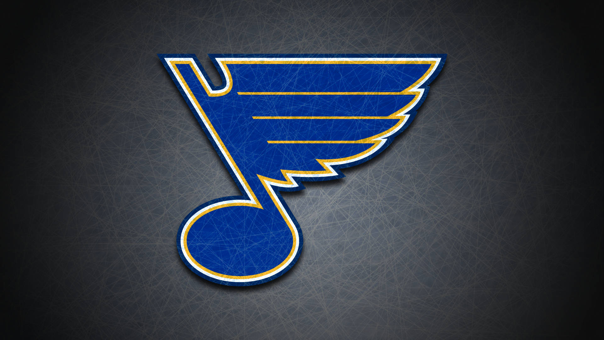 The emblematic logo of the St. Louis Blues with a textured scratch effect. Wallpaper