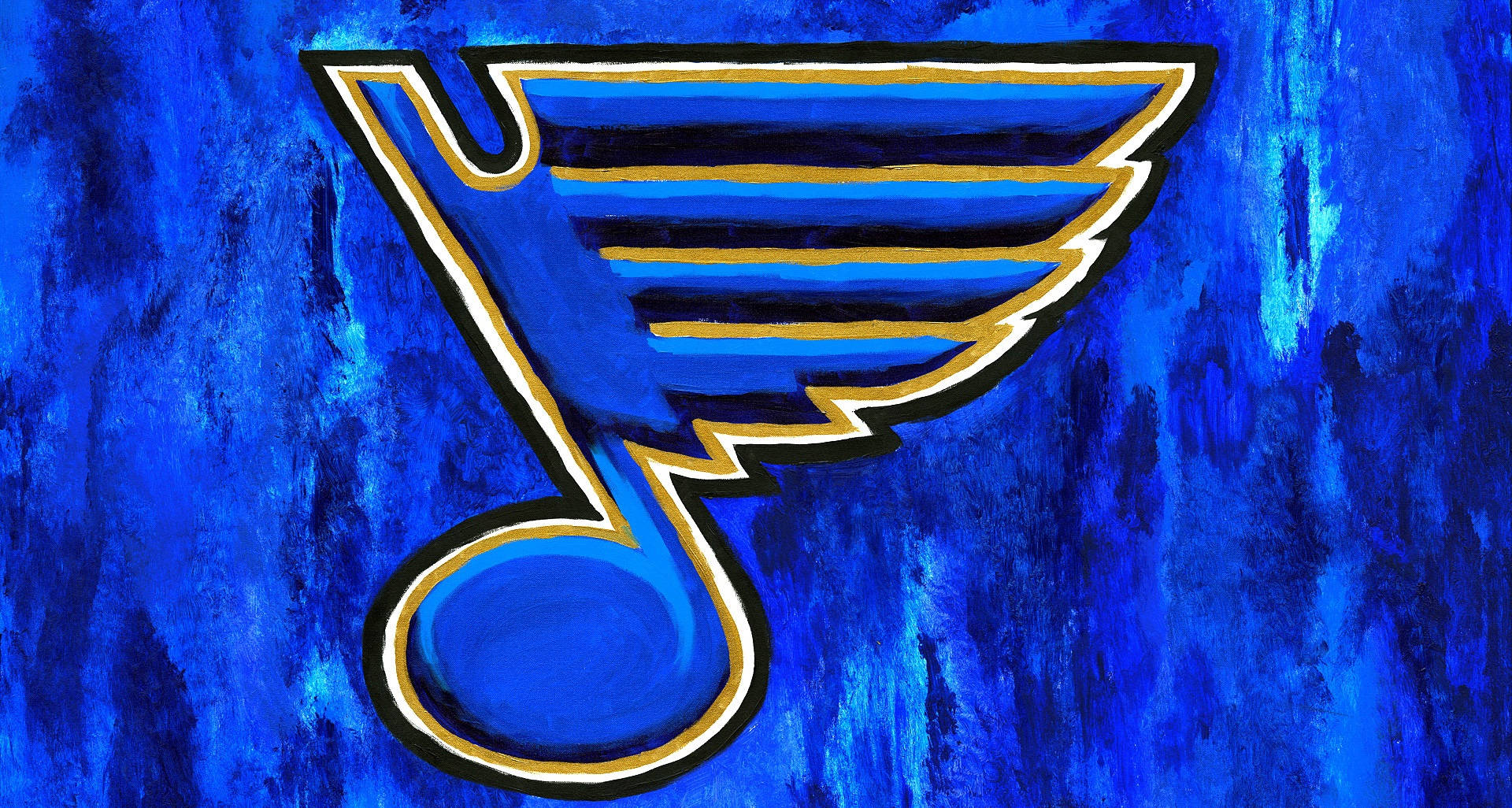 St Louis Blues Painted Logo Wallpaper