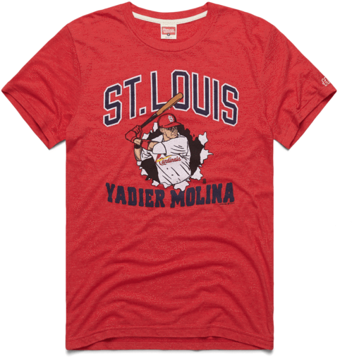St Louis Cardinals Red Tshirt Yadier Molina PNG