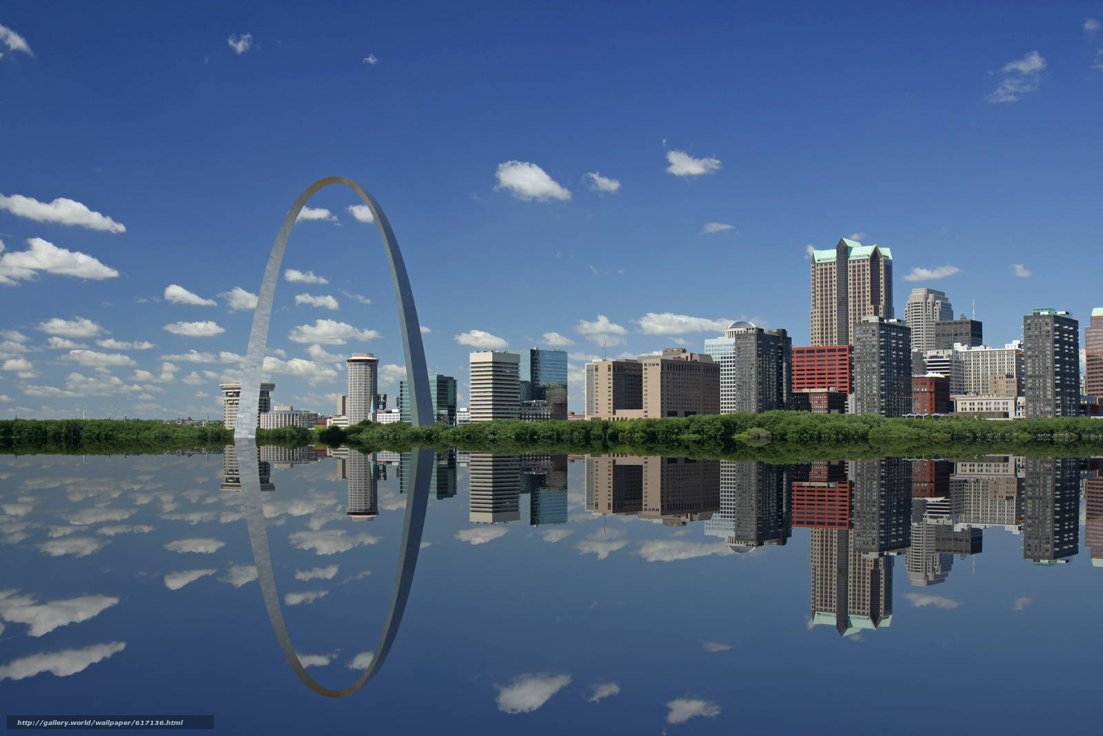 Reflejodel Arco Gateway De St. Louis Fondo de pantalla