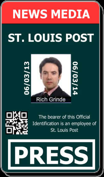 St Louis Post Press I D Card PNG