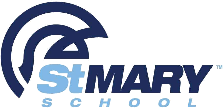 Download St Mary School Logo_ Blue Gray | Wallpapers.com