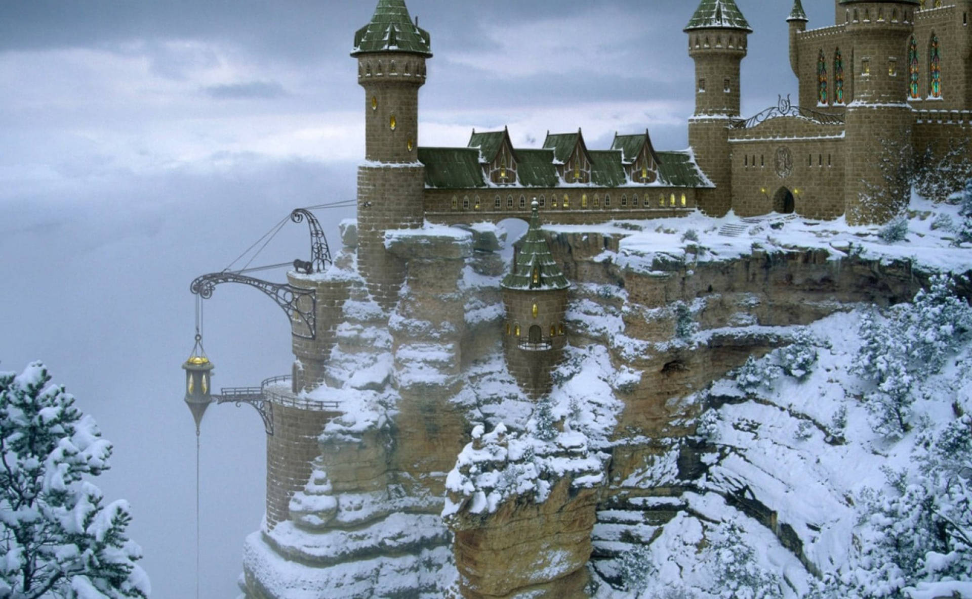 St. Michael's Mount Frozen Castle Wallpaper
