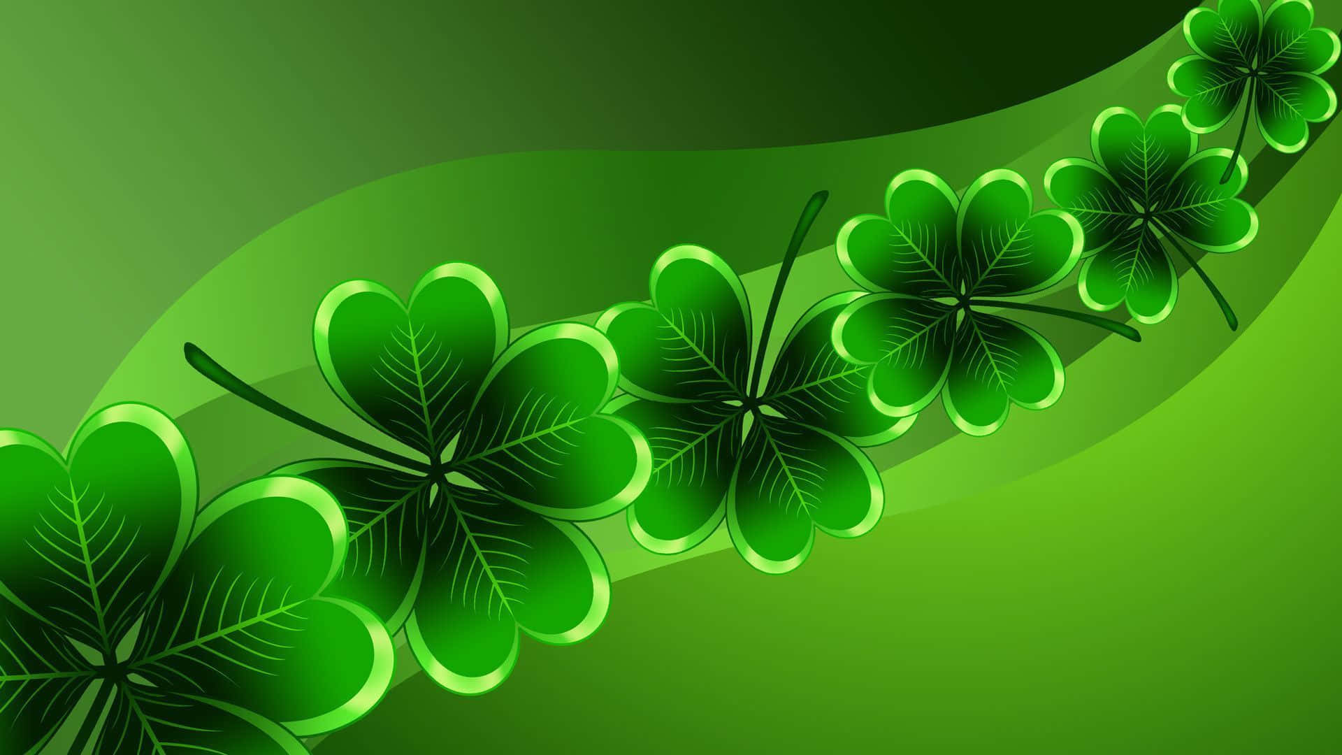 Stpatrick's Day Reihe Von Kleeblättern Hintergrund