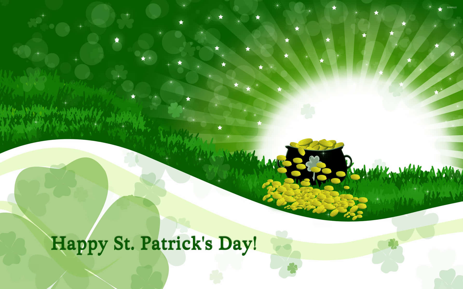St. Patrick's Day Pot Of Gold Background