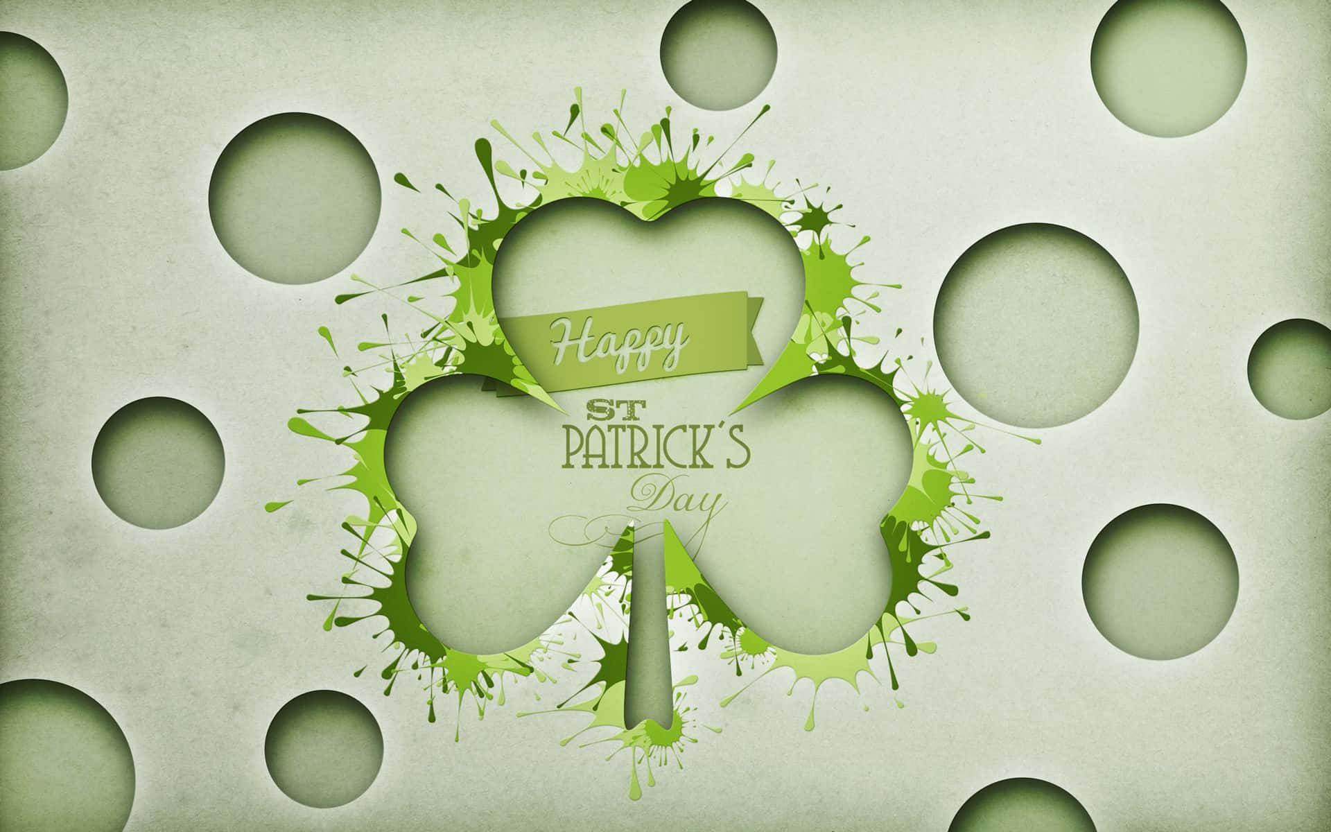 St. Patrick's Day And Paint Splatter Background