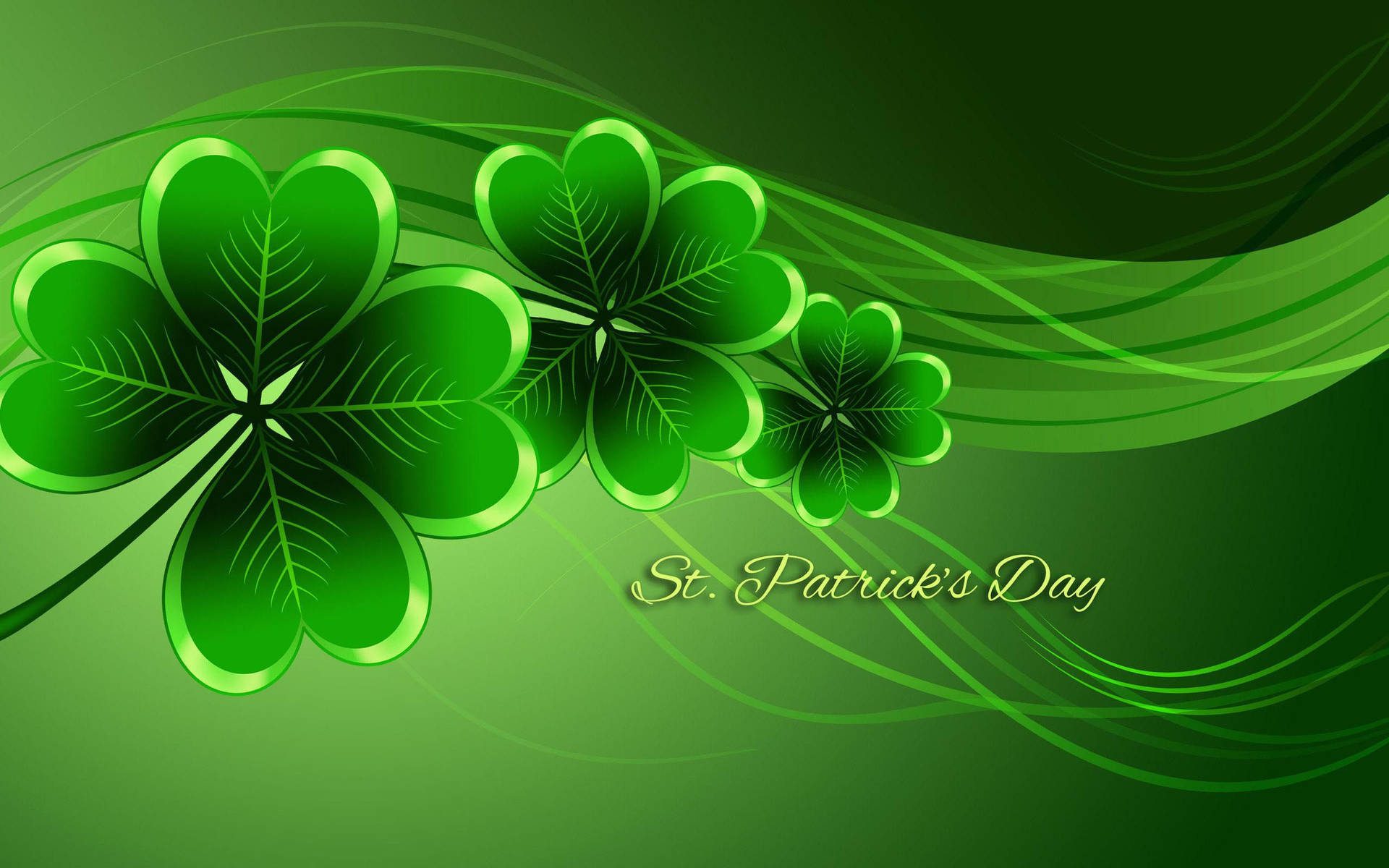 St Patrick's Day Clover Digital Art Wallpaper