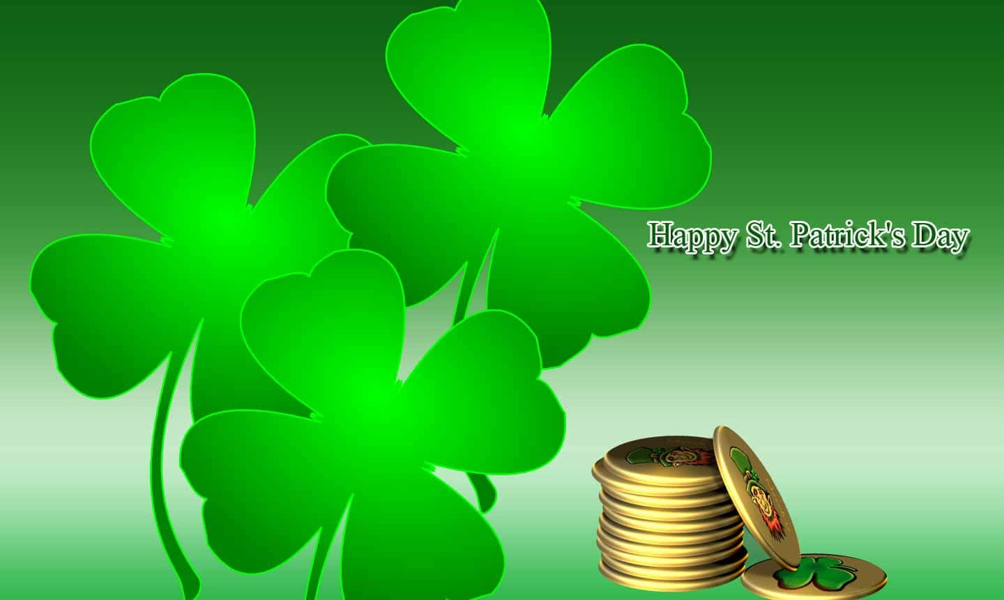 St Patrick's Day Shamrocks And Coins