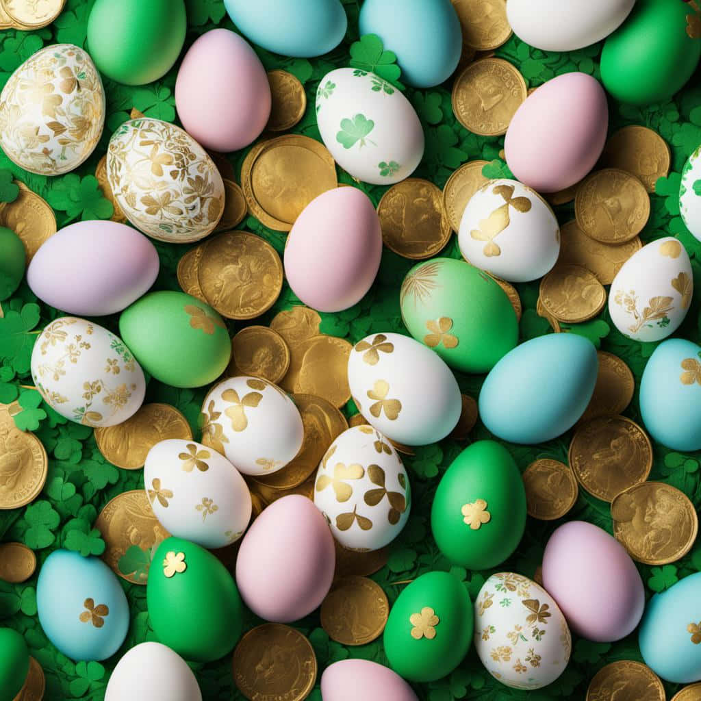 St Patricks Day_ Easter Eggs_ Gold Coins Wallpaper