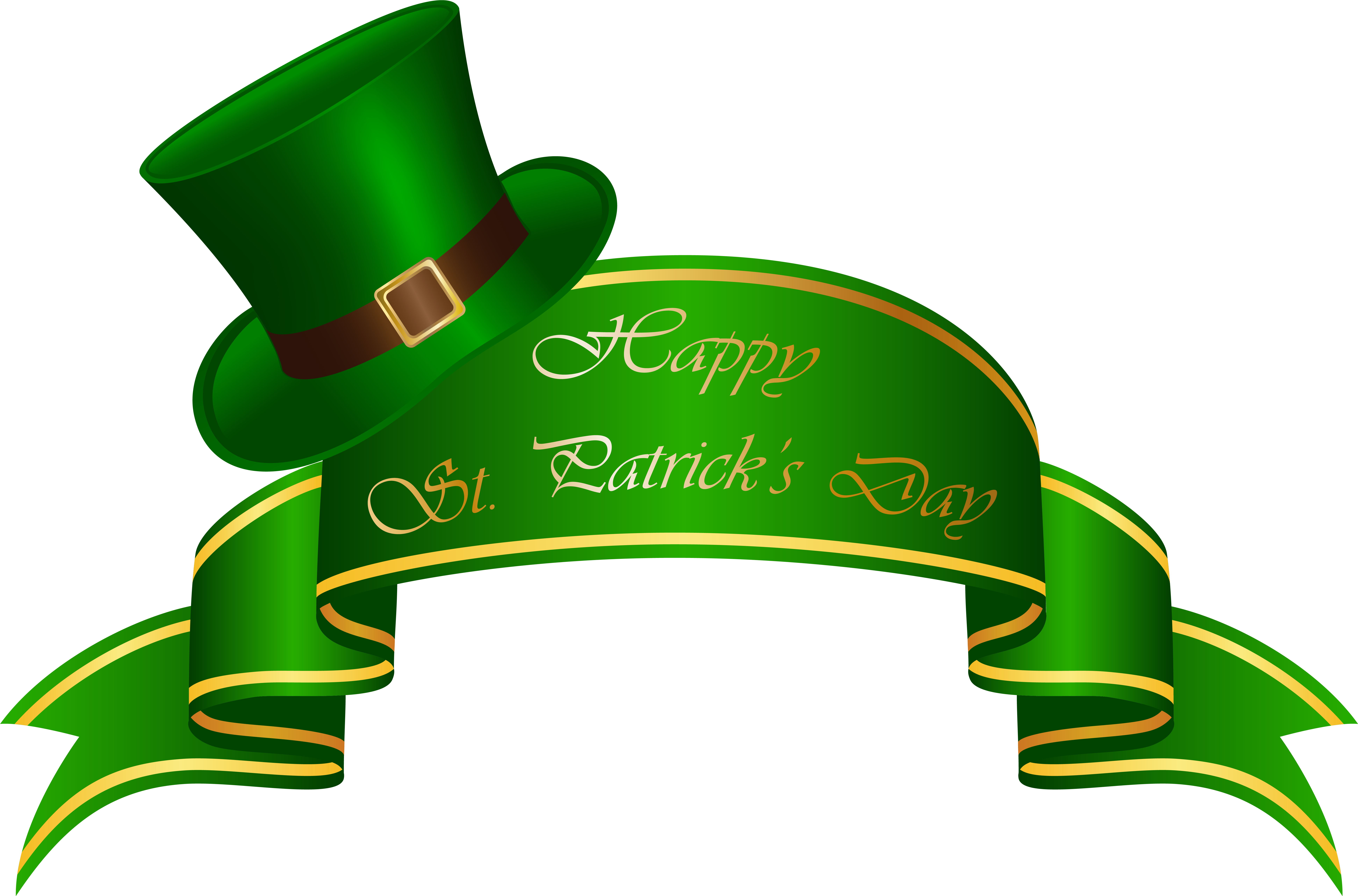 St Patricks Day Green Hatand Banner PNG
