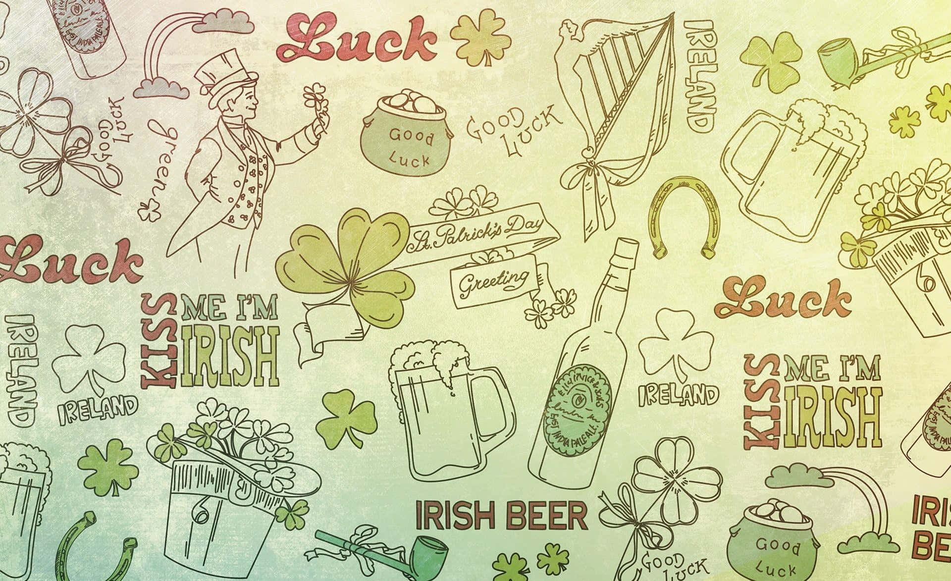 St Patricks Day Themed Pattern Wallpaper