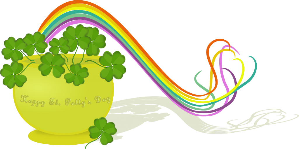 St Patricks Day_ Pot Of Gold_ Rainbow PNG