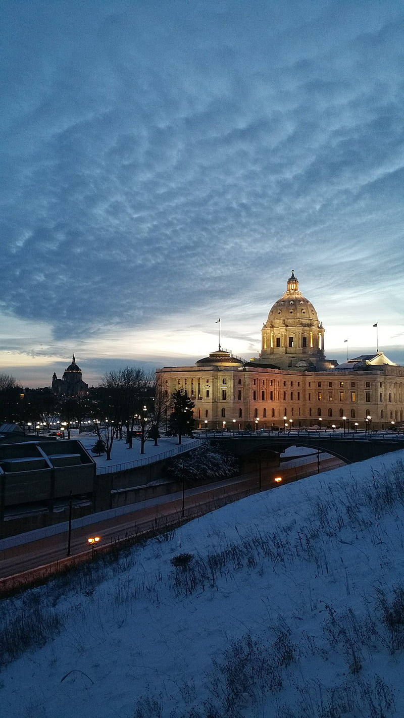 St Paul Minnesota Capitol Thick Clouds Wallpaper