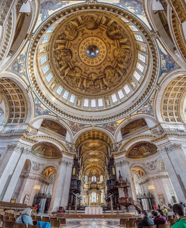 St. Paul's Cathedral Interior Ceiling Art Wallpaper