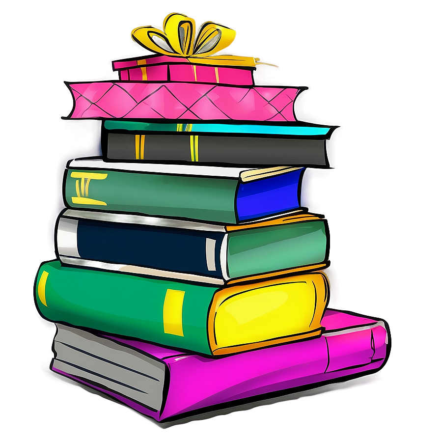 Stack Of Books As Presents Png 1 PNG