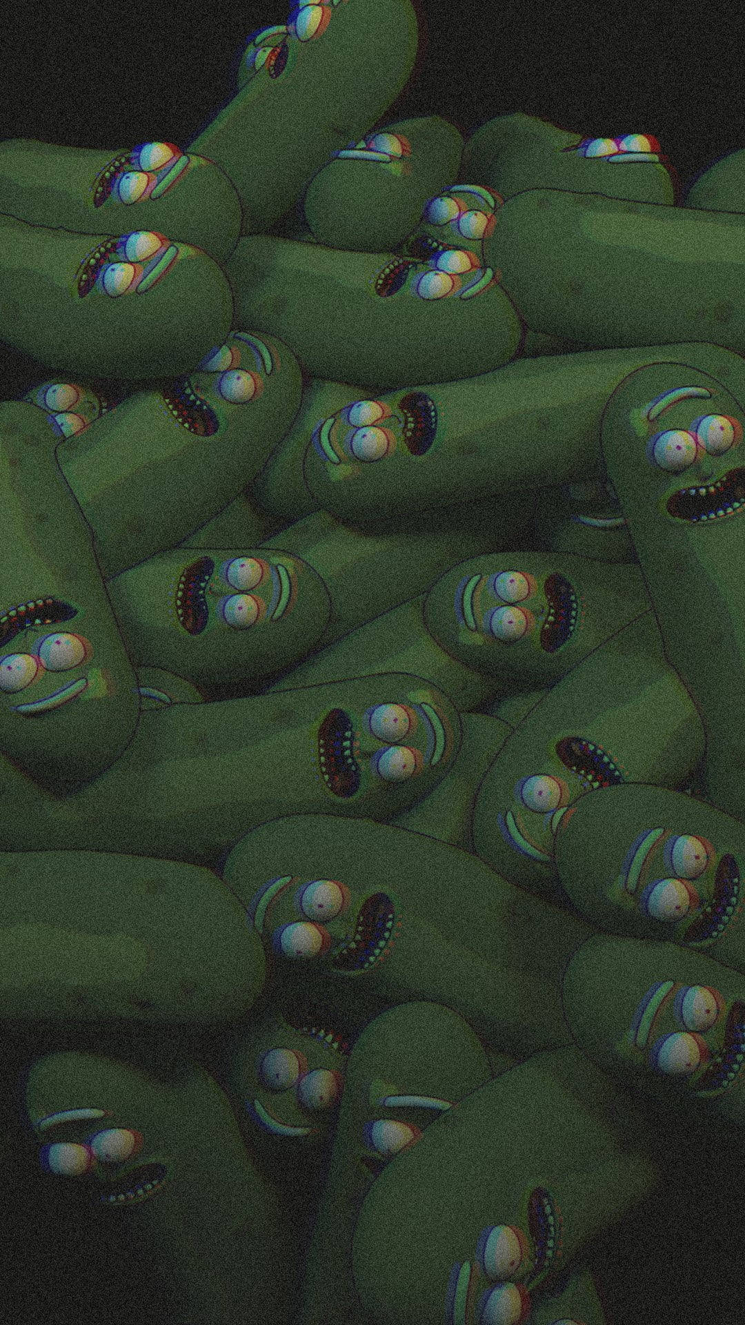 Stack Of Pickle Rick Background