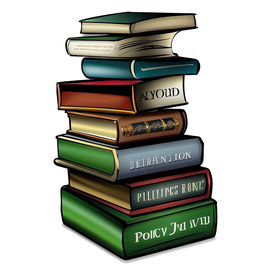 Stack Of Poetry Books Png 05252024 PNG