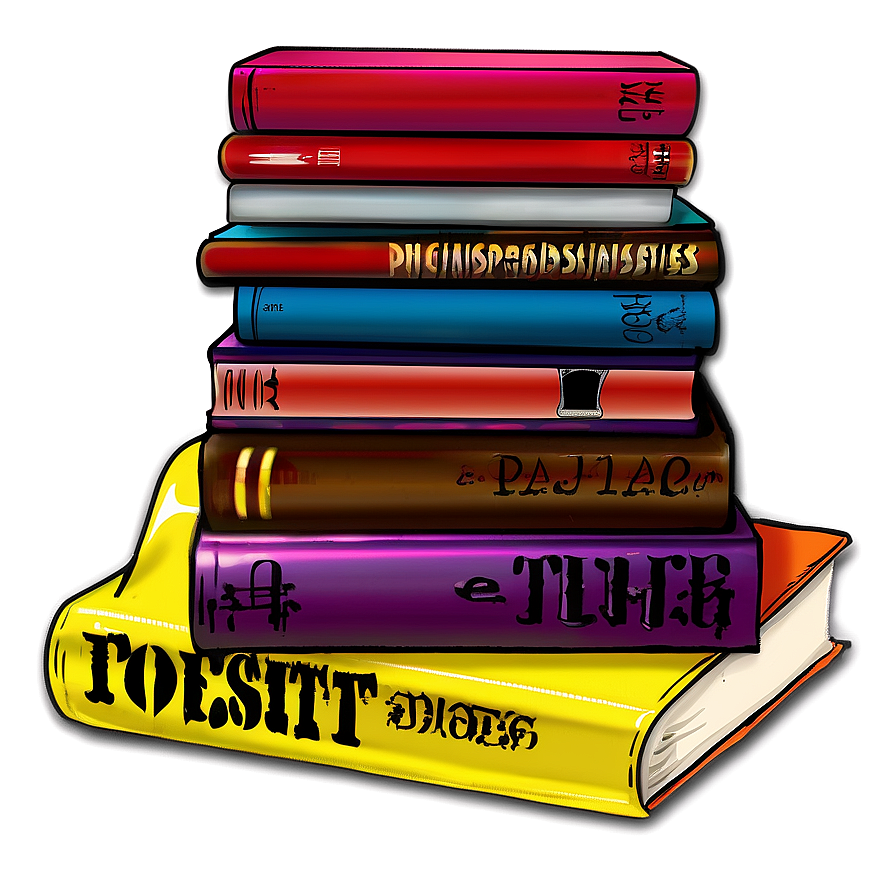 Stack Of Poetry Books Png Gjo PNG