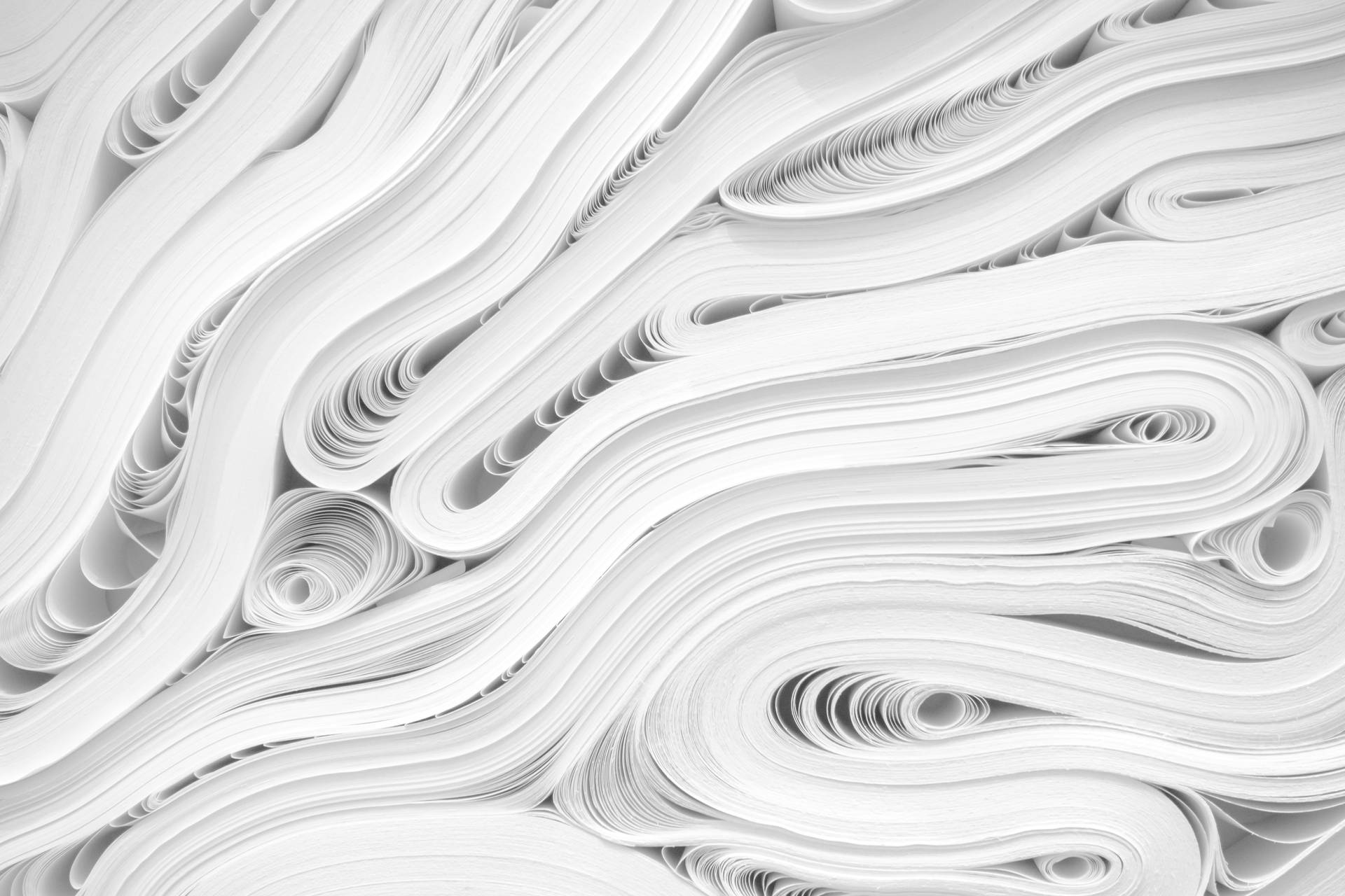 Stack of pure white cloth lot curling patterns wallpaper.