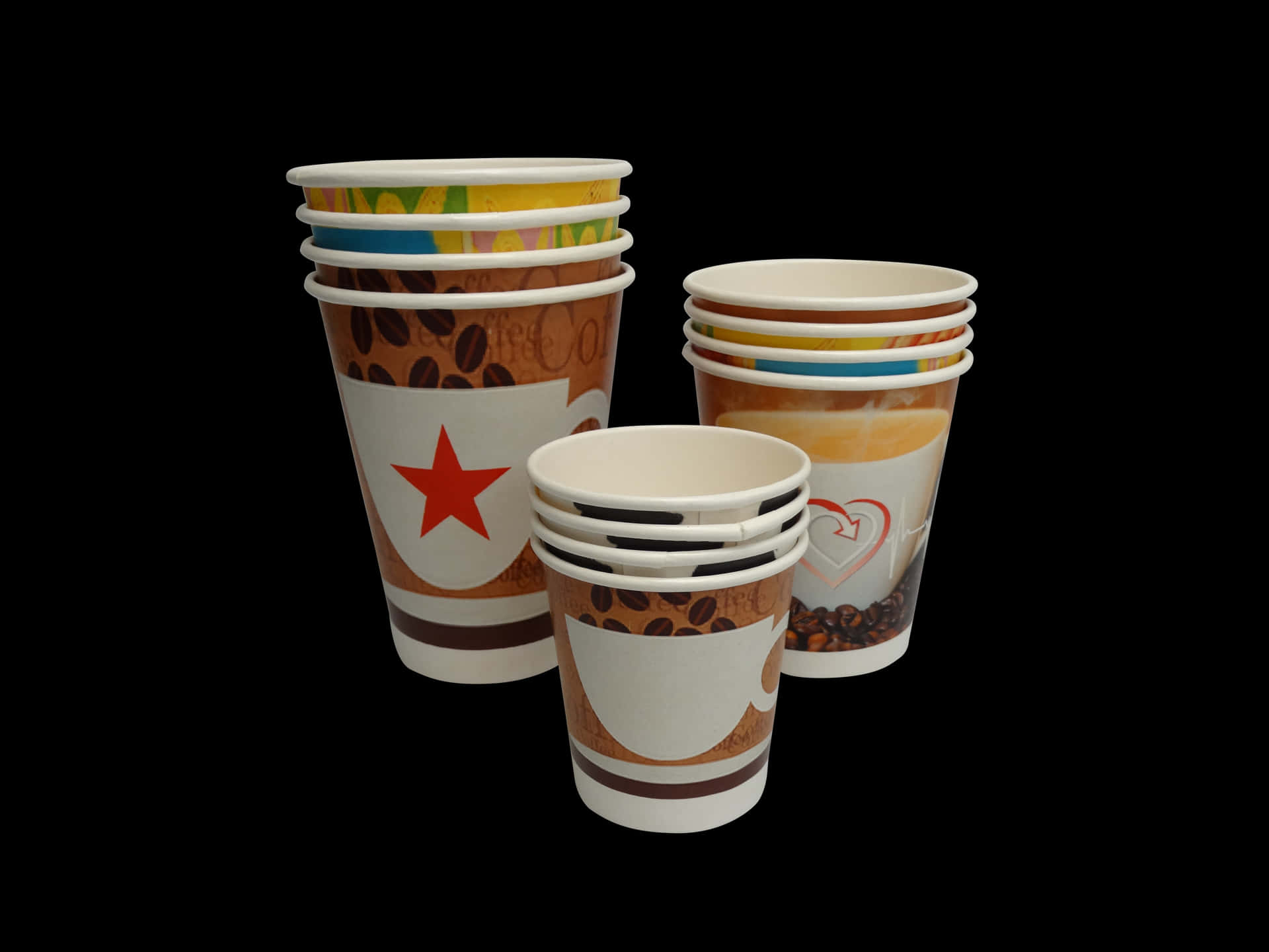 Stacked Aesthetic Disposable Cups Wallpaper
