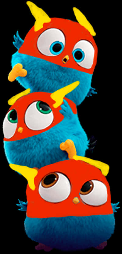 Stacked Angry Birds Plush Toys PNG