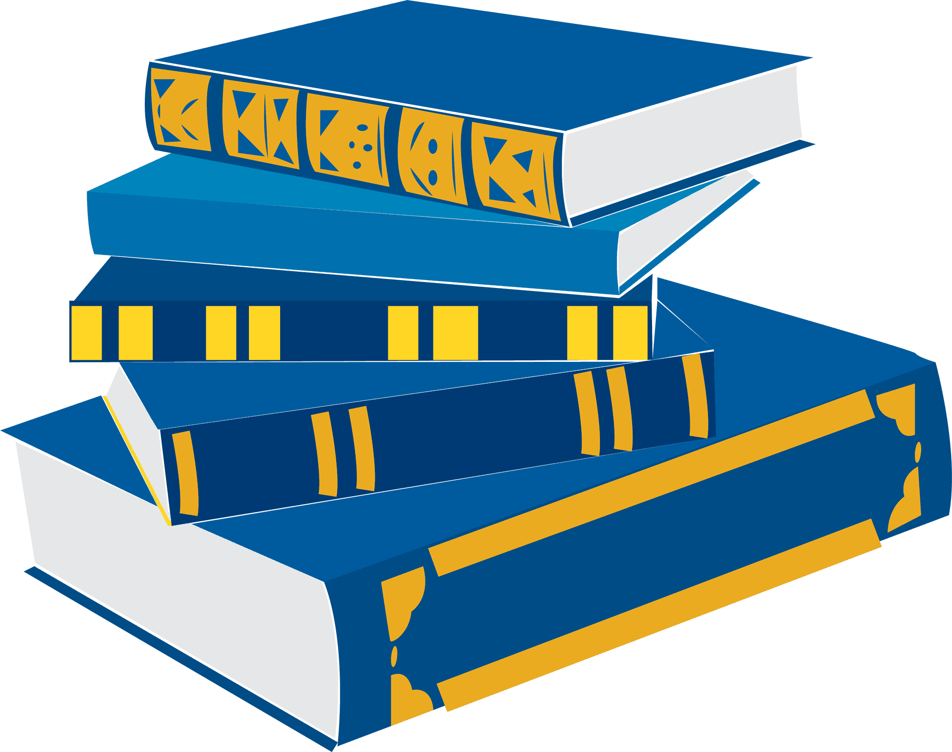 Stacked Blue Books Illustration PNG